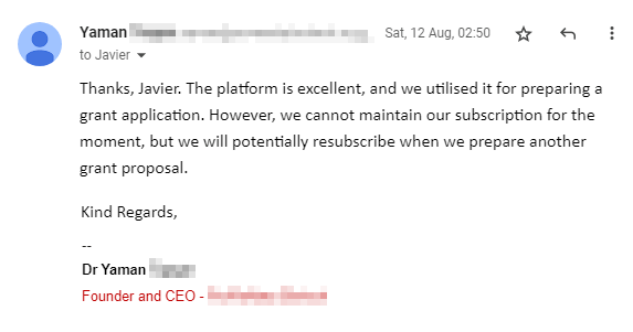 A user testimonial for DeepRFP, highlighting its effectiveness in AI proposal writing and RFP Automation. User is benefiting from the AI proposal generator, AI proposal writer, AI executive summary generator, AI compliance matrices, AI RFP analysis, and other proposal automation software and proposal writing AI tools for streamlined bidding and compliance processes.